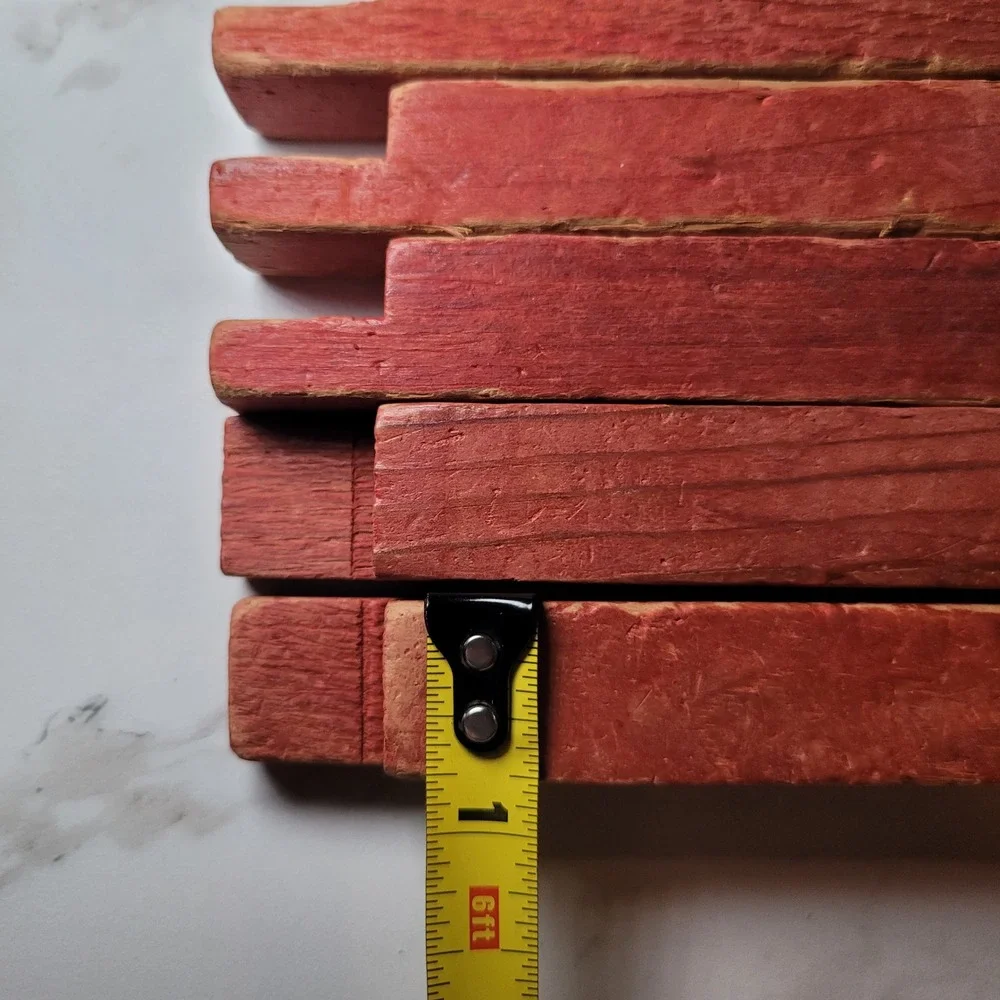 Vintage Lincoln Square Blocks‎ Building Notched Logs Red Wood Toy Replacement